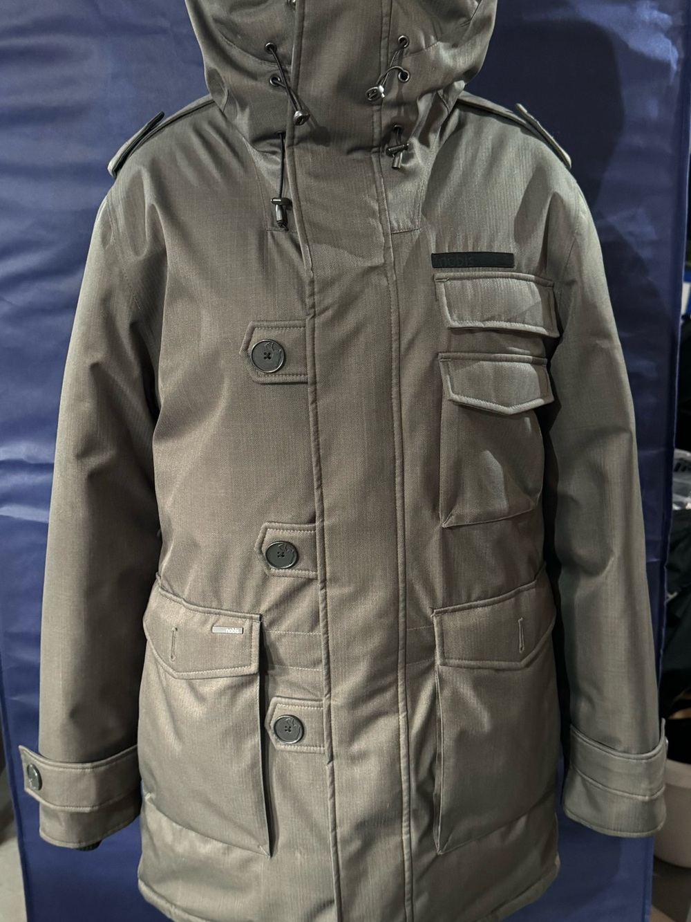 Men's Hooded Grey Parka